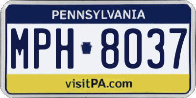 PA license plate MPH8037