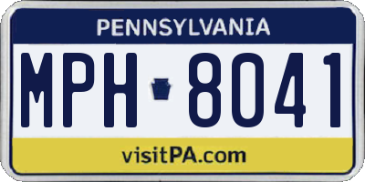 PA license plate MPH8041
