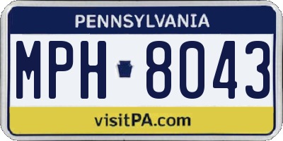 PA license plate MPH8043