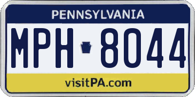 PA license plate MPH8044