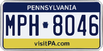 PA license plate MPH8046