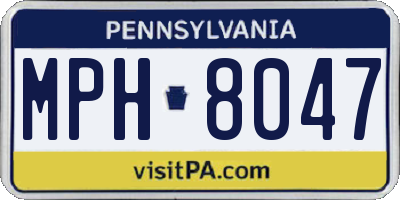 PA license plate MPH8047