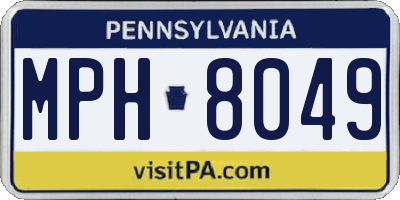 PA license plate MPH8049