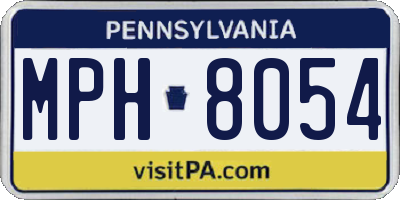 PA license plate MPH8054