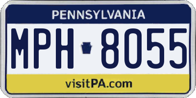 PA license plate MPH8055