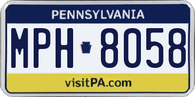 PA license plate MPH8058