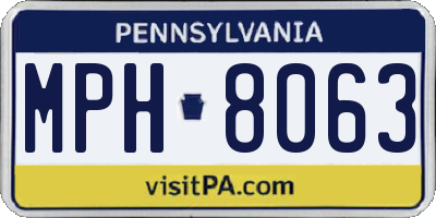 PA license plate MPH8063