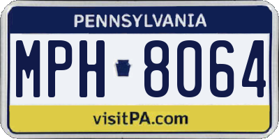 PA license plate MPH8064