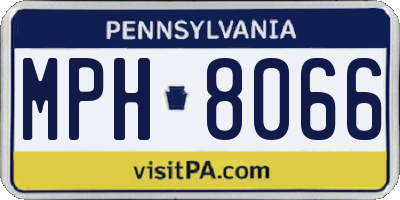 PA license plate MPH8066