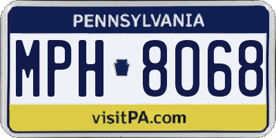 PA license plate MPH8068