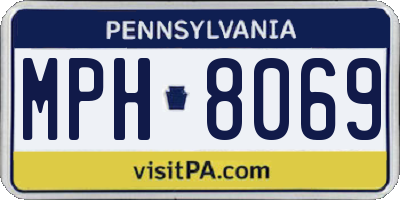 PA license plate MPH8069