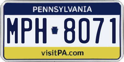 PA license plate MPH8071