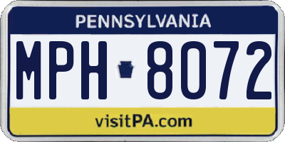 PA license plate MPH8072