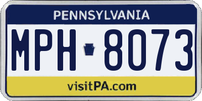 PA license plate MPH8073