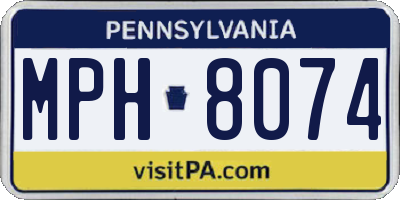 PA license plate MPH8074