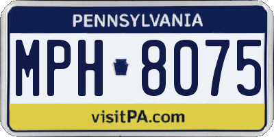PA license plate MPH8075
