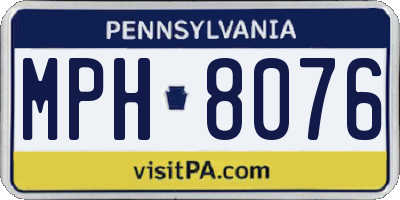PA license plate MPH8076