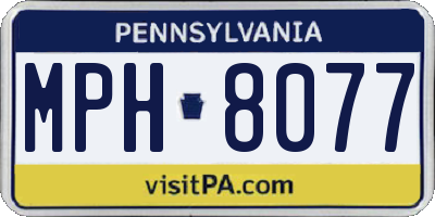 PA license plate MPH8077