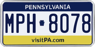 PA license plate MPH8078