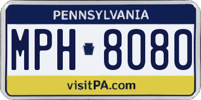 PA license plate MPH8080