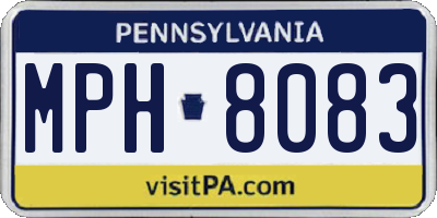 PA license plate MPH8083