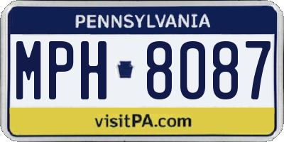 PA license plate MPH8087