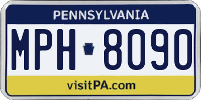 PA license plate MPH8090