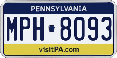 PA license plate MPH8093