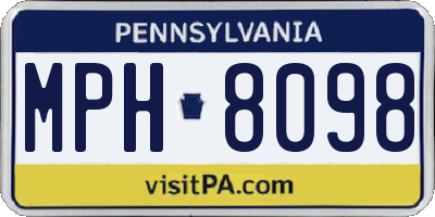 PA license plate MPH8098