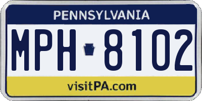 PA license plate MPH8102