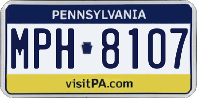 PA license plate MPH8107