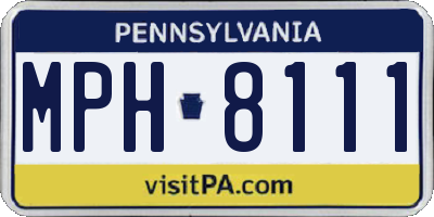 PA license plate MPH8111