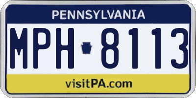 PA license plate MPH8113