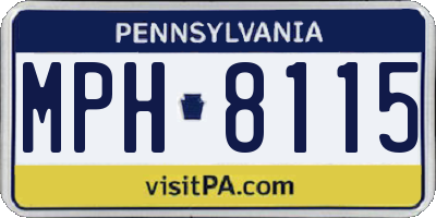 PA license plate MPH8115
