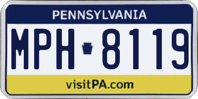 PA license plate MPH8119