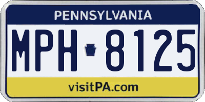 PA license plate MPH8125