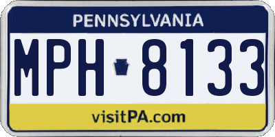 PA license plate MPH8133