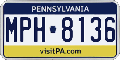 PA license plate MPH8136