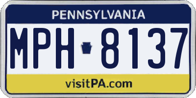 PA license plate MPH8137