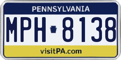 PA license plate MPH8138