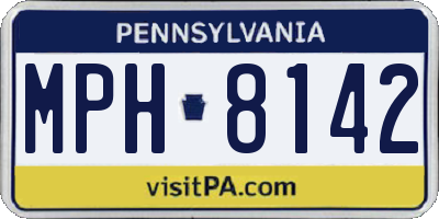 PA license plate MPH8142