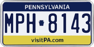 PA license plate MPH8143