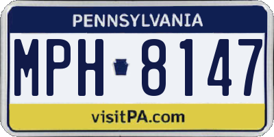 PA license plate MPH8147