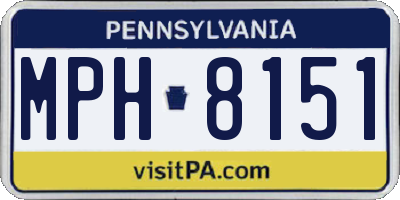 PA license plate MPH8151