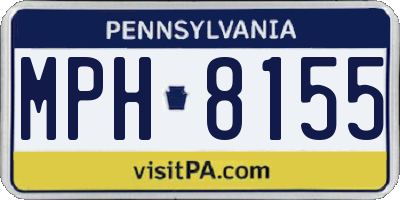 PA license plate MPH8155