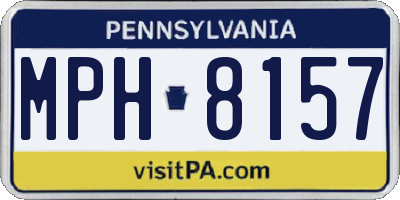 PA license plate MPH8157