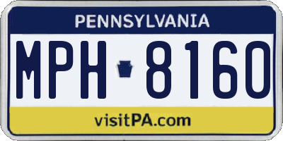 PA license plate MPH8160