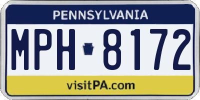PA license plate MPH8172