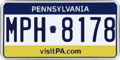 PA license plate MPH8178