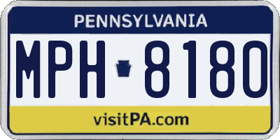 PA license plate MPH8180